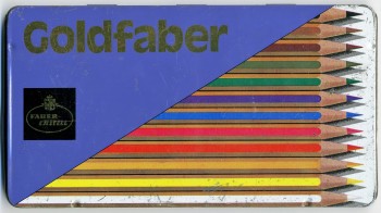 Карандаши Goldfaber в металлической коробке, 1950-е или 1960-е .A.W. Faber-Castell