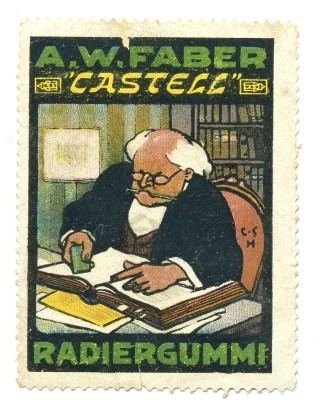 Рекламная не почтовая марка A.W. Faber Radiergummi (резина для стирания)